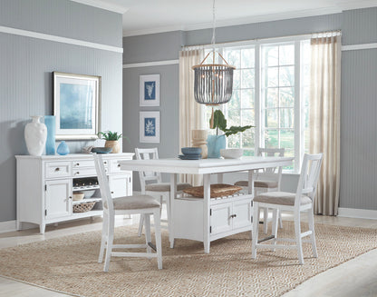 Magnussen - Heron Cove Chalk White And Dovetail Grey Extendable Counter Height Dining Table With 4 Counter Chairs - D4400-42-KIT1 view 9