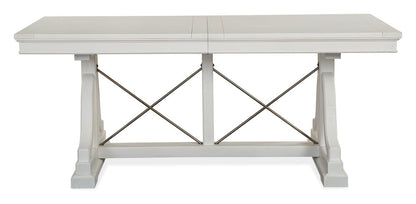 Magnussen - Heron Cove Chalk White And Dovetail Grey Extendable Trestle Dining Table With 2 Benches And 2 Side Chairs - D4400-25-KIT51 view 6