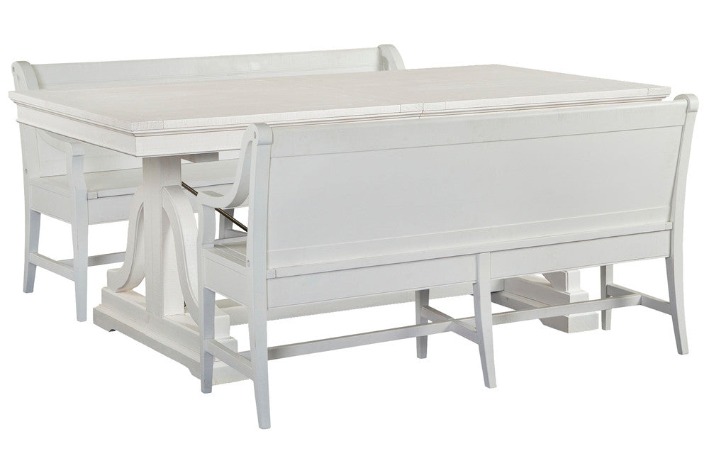Magnussen - Heron Cove Chalk White And Dovetail Grey Extendable Trestle Dining Table With 2 Benches - D4400-25-KIT49 view 1