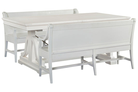 Magnussen - Heron Cove Chalk White And Dovetail Grey Extendable Trestle Dining Table With 2 Benches - D4400-25-KIT49 view 1