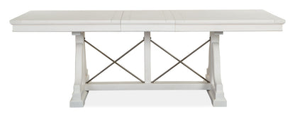 Magnussen - Heron Cove Chalk White And Dovetail Grey Extendable Trestle Dining Table With 2 Side Chairs And 2 Host Chairs - D4400-25-KIT9 view 5