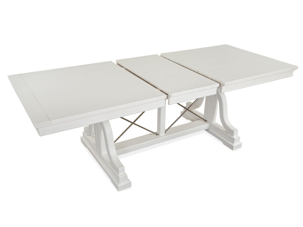 Magnussen - Heron Cove Chalk White And Dovetail Grey Extendable Trestle Dining Table With 4 Side Chairs Bench And Buffet - D4400-25-KIT28 view 8