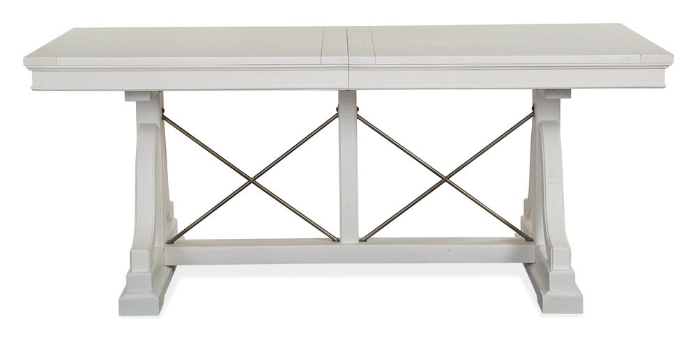 Magnussen - Heron Cove Chalk White And Dovetail Grey Extendable Trestle Dining Table With 6 Side Chairs - D4400-25-KIT3 view 6