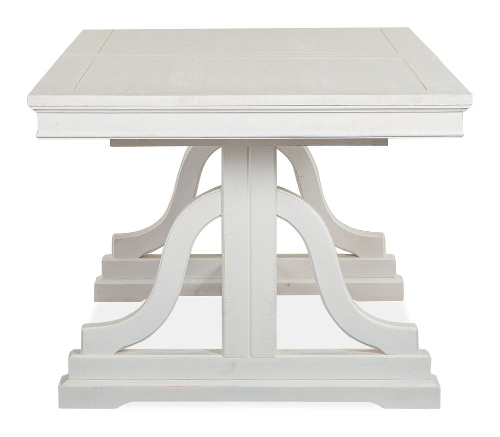 Magnussen - Heron Cove Chalk White And Dovetail Grey Extendable Trestle Dining Table With 6 Upholstered Side Chairs - D4400-25-KIT7 view 3