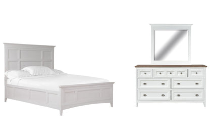 Magnussen - Heron Cove Chalk White And Dovetail Grey King Panel Bed And Drawer Dresser With Landscape Mirror (Two Tone) - B4400-64-KIT14 view 1