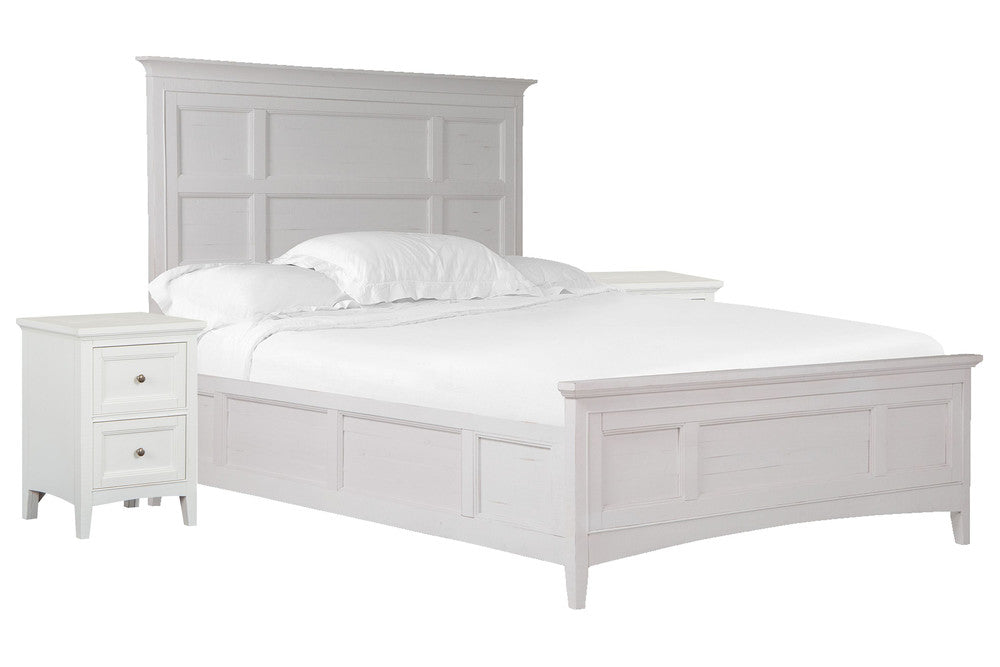 Magnussen - Heron Cove Chalk White And Dovetail Grey King Panel Bed With 2 Small Nightstands - B4400-64-KIT8 view 1