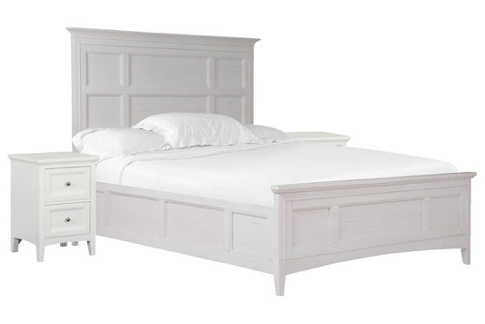 Magnussen - Heron Cove Chalk White And Dovetail Grey King Panel Bed With 2 Small Nightstands - B4400-64-KIT8 view 1