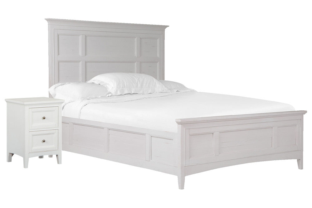 Magnussen - Heron Cove Chalk White And Dovetail Grey King Panel Bed With Small Nightstand - B4400-64-KIT7 view 1