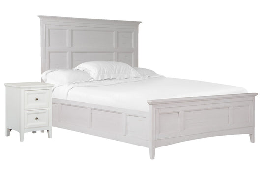 Magnussen - Heron Cove Chalk White And Dovetail Grey King Panel Bed With Small Nightstand - B4400-64-KIT7 view 1