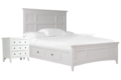 Magnussen - Heron Cove Chalk White And Dovetail Grey King Panel Storage Bed With 2 Nightstands - B4400-65-KIT2 view 1