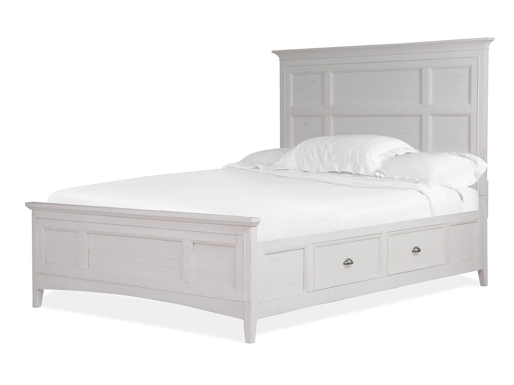 Magnussen - Heron Cove Chalk White And Dovetail Grey King Panel Storage Bed With 2 Small Nightstands - B4400-65-KIT8 view 2