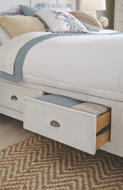 Magnussen - Heron Cove Chalk White And Dovetail Grey King Panel Storage Bed With 2 Small Nightstands - B4400-65-KIT8 view 7