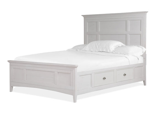 Magnussen - Heron Cove Chalk White And Dovetail Grey King Panel Storage Bed With Small Nightstand - B4400-65-KIT7 view 2