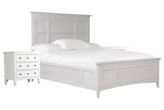 Magnussen - Heron Cove Chalk White And Dovetail Grey Queen Panel Bed With 2 Nightstands - B4400-54-KIT2 view 1