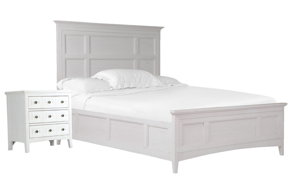 Magnussen - Heron Cove Chalk White And Dovetail Grey Queen Panel Bed With Nightstand - B4400-54-KIT1 view 1