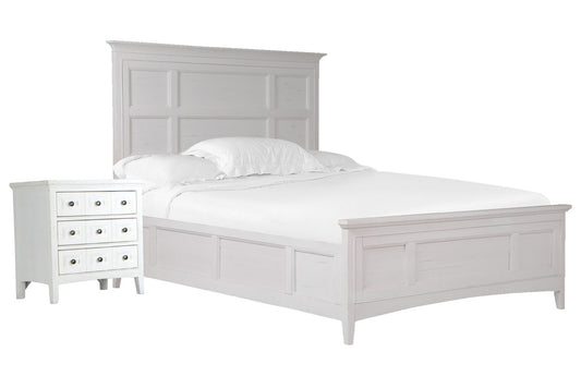 Magnussen - Heron Cove Chalk White And Dovetail Grey Queen Panel Bed With Nightstand - B4400-54-KIT1 view 1