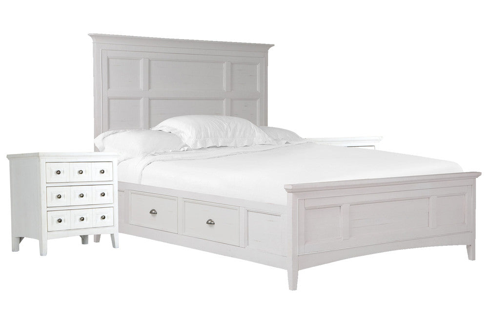 Magnussen - Heron Cove Chalk White And Dovetail Grey Queen Panel Storage Bed With 2 Nightstands - B4400-55-KIT2 view 1