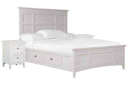 Magnussen - Heron Cove Chalk White And Dovetail Grey Queen Panel Storage Bed With 2 Small Nightstands - B4400-55-KIT8 view 1