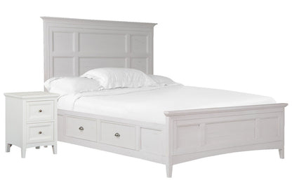 Magnussen - Heron Cove Chalk White And Dovetail Grey Queen Panel Storage Bed With Small Nightstand - B4400-55-KIT7 view 1