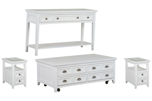 Magnussen - Heron Cove Chalk White Lift Top Storage Cocktail Table With 2 Chairside End Table And Sofa Table - T4400-50KIT6 view 1