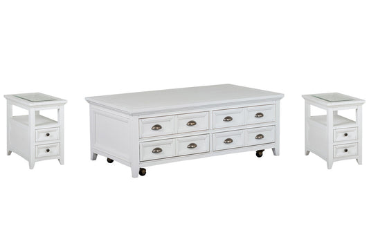 Magnussen - Heron Cove Chalk White Lift Top Storage Cocktail Table With 2 Chairside End Table - T4400-50KIT5 view 1