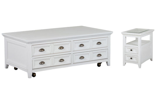 Magnussen - Heron Cove Chalk White Lift Top Storage Cocktail Table With Chairside End Table - T4400-50KIT4 view 1