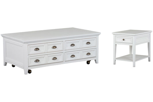 Magnussen - Heron Cove Chalk White Lift Top Storage Cocktail Table With End Table - T4400-50KIT7 view 1