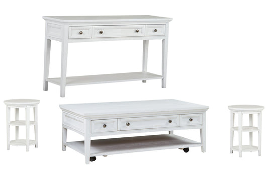 Magnussen - Heron Cove Chalk White Rectangular Cocktail Table With 2 Accent End Table And Sofa Table - T4400-43KIT3 view 1