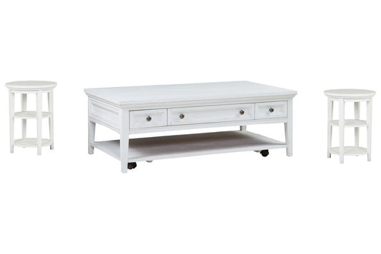 Magnussen - Heron Cove Chalk White Rectangular Cocktail Table With 2 Accent End Table - T4400-43KIT2 view 1