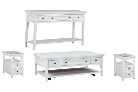 Magnussen - Heron Cove Chalk White Rectangular Cocktail Table With 2 Chairside End Table And Sofa Table - T4400-43KIT6 view 1