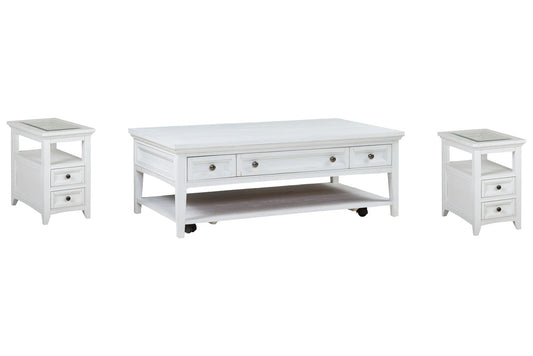Magnussen - Heron Cove Chalk White Rectangular Cocktail Table With 2 Chairside End Table - T4400-43KIT5 view 1