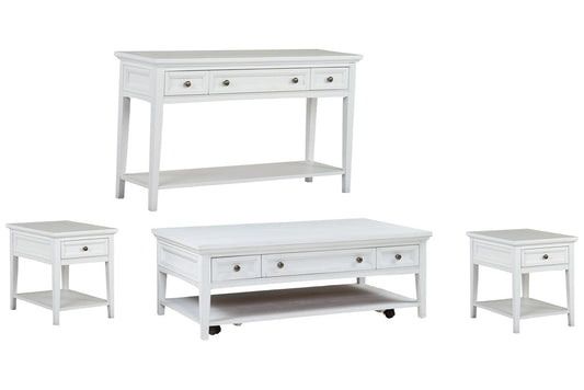 Magnussen - Heron Cove Chalk White Rectangular Cocktail Table With 2 End Table And Sofa Table - T4400-43KIT9 view 1