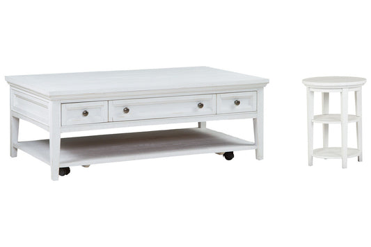 Magnussen - Heron Cove Chalk White Rectangular Cocktail Table With Accent End Table - T4400-43KIT1 view 1