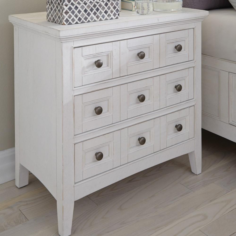 Magnussen - Heron Cove Relaxed Traditional Chalk White Three Drawer Nightstand - B4400-01 veiw 3