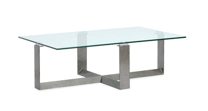 Magnussen - Holden Aged Pewter And Chrome Pucks Rectangular Cocktail Table With End Table - T6456-43KIT1 view 2