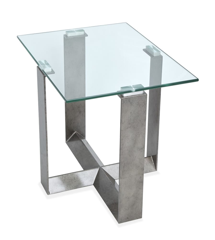 Magnussen - Holden Aged Pewter And Chrome Pucks Rectangular End Table - T6456-03 view 2