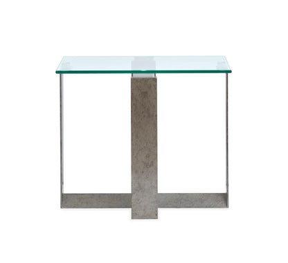 Magnussen - Holden Aged Pewter And Chrome Pucks Rectangular End Table - T6456-03 view 4