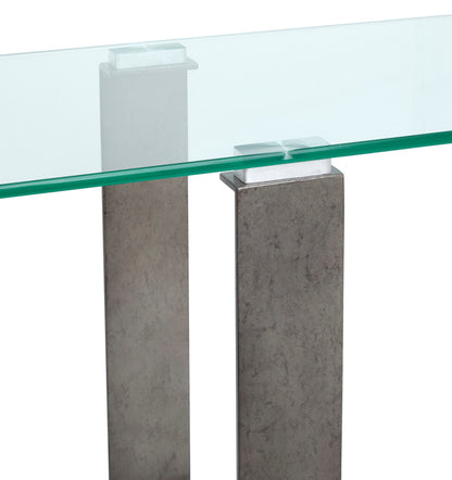 Magnussen - Holden Aged Pewter And Chrome Pucks Rectangular Sofa Table - T6456-73 view 5