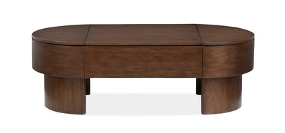 Magnussen - Holloway Toasted Almond Oval Lift Top Cocktail Table 2 End Tables With Sofa Table - T6501-50-KIT2 view 3