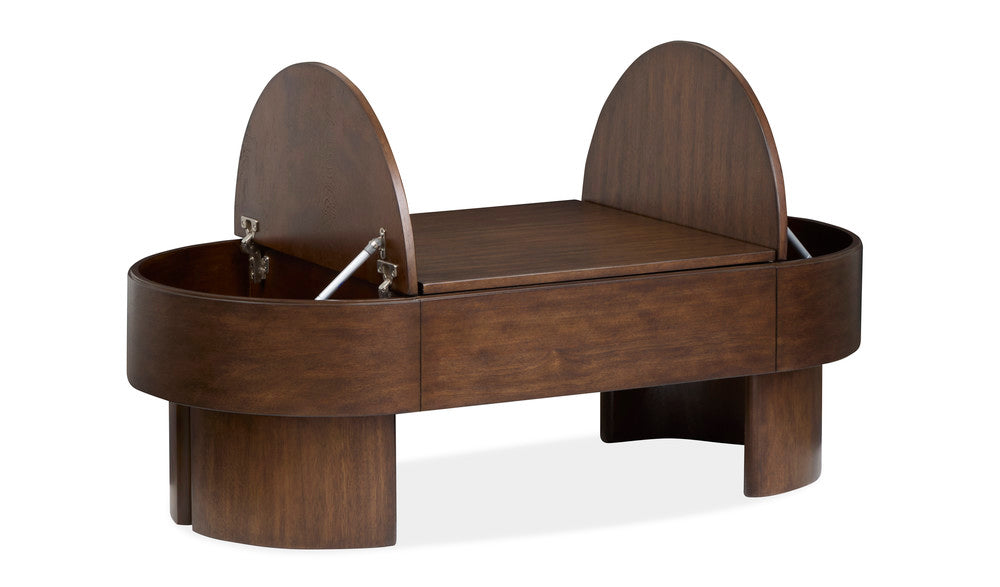 Magnussen - Holloway Toasted Almond Oval Lift Top Cocktail Table 2 End Tables With Sofa Table - T6501-50-KIT2 view 7