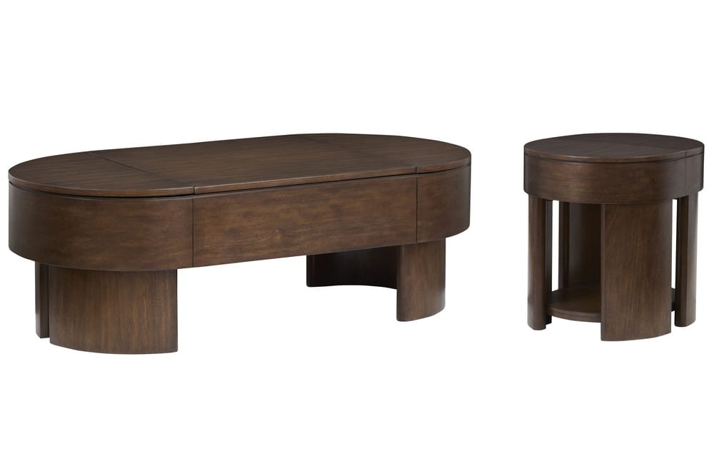 Magnussen - Holloway Toasted Almond Oval Lift Top Cocktail Table With End Table - T6501-50-KIT3 view 1