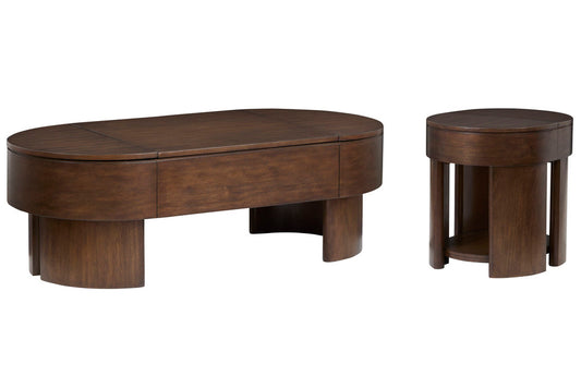 Magnussen - Holloway Toasted Almond Oval Lift Top Cocktail Table With End Table - T6501-50-KIT3 view 1