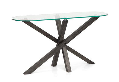 Magnussen - Jax Carbon Shadow And Chrome Oval Sofa Table - T6452-77 view 1