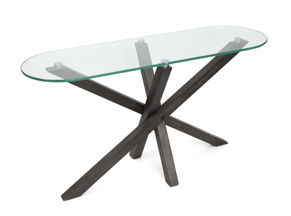 Magnussen - Jax Carbon Shadow And Chrome Oval Sofa Table - T6452-77 view 2