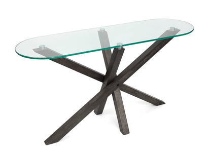 Magnussen - Jax Carbon Shadow And Chrome Oval Sofa Table - T6452-77 view 2