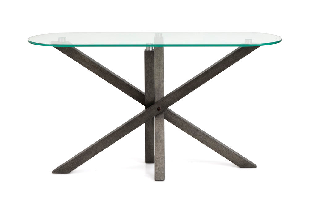 Magnussen - Jax Carbon Shadow And Chrome Oval Sofa Table - T6452-77 view 3