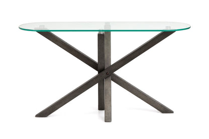 Magnussen - Jax Carbon Shadow And Chrome Oval Sofa Table - T6452-77 view 3