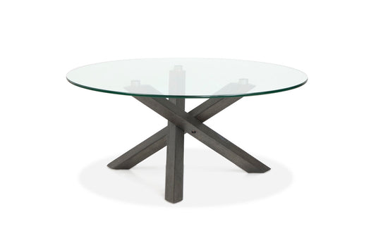 Magnussen - Jax Carbon Shadow And Chrome Round Cocktail Table 2 End Tables With Sofa Table - T6452-45-KIT2 view 2