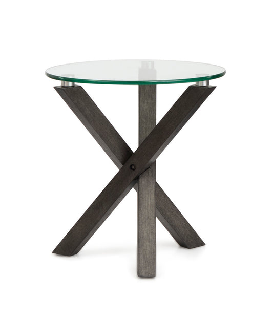 Magnussen - Jax Carbon Shadow And Chrome Round End Table - T6452-05 view 1