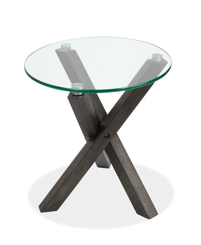 Magnussen - Jax Carbon Shadow And Chrome Round End Table - T6452-05 view 5